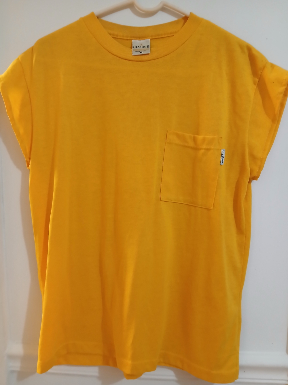 Classic Men's Bright Yellow Short Sleeve Pocket Tee